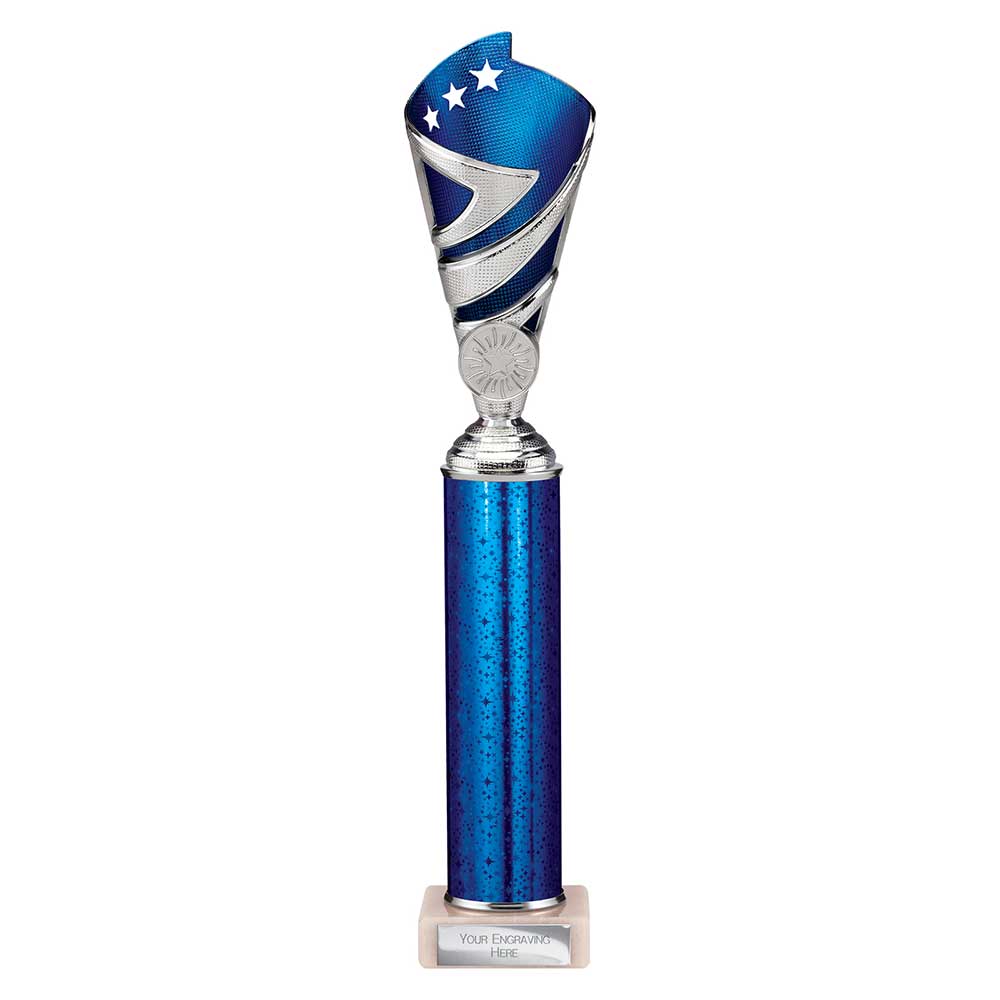 Hurricane Multisport Plastic Tube Cup Silver & Blue 350mm
