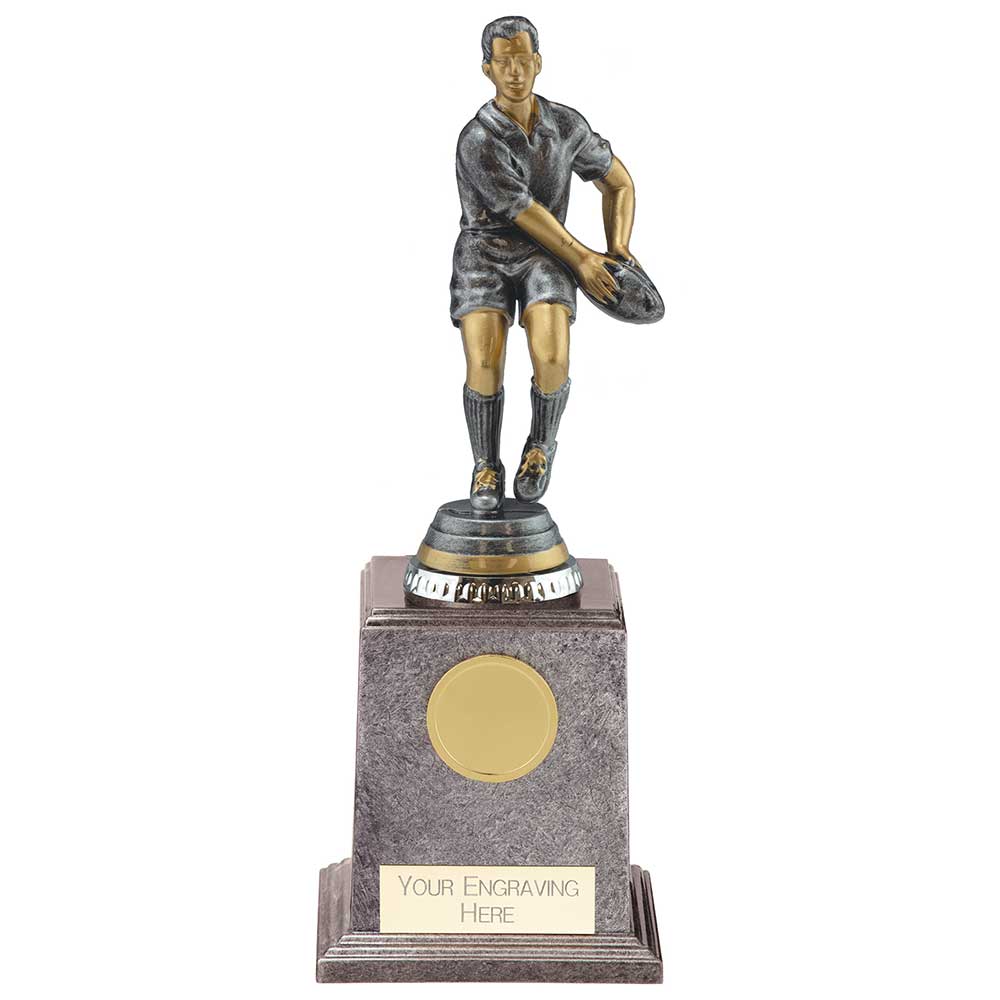 Cyclone Rugby Player Male Antique Silver 225mm