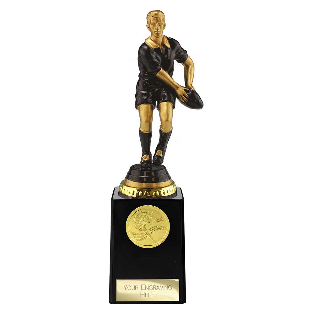 Cyclone Rugby Player Male Black & Gold 215mm