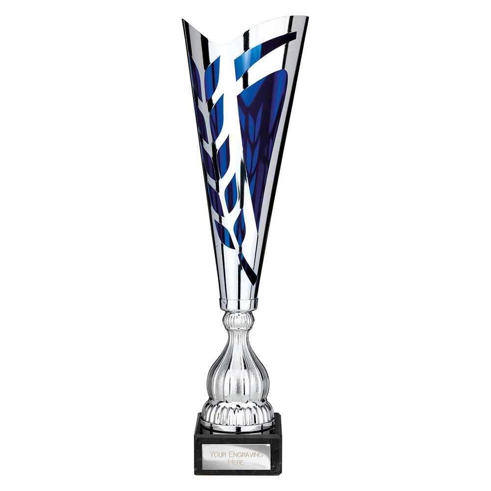 Inspire Laser Trophy Silver & Blue 420mm