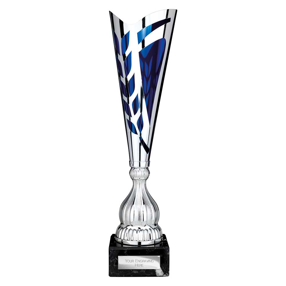Inspire Laser Trophy Silver & Blue 450mm