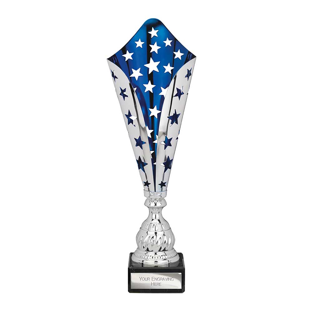 Galaxy Laser Trophy Silver & Blue 410mm