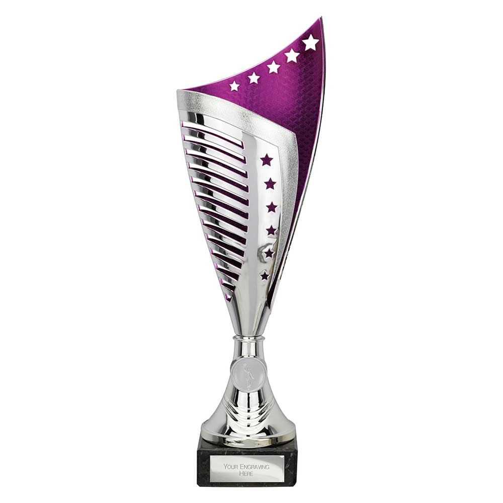 Nebula Trophy Silver & Purple 350mm