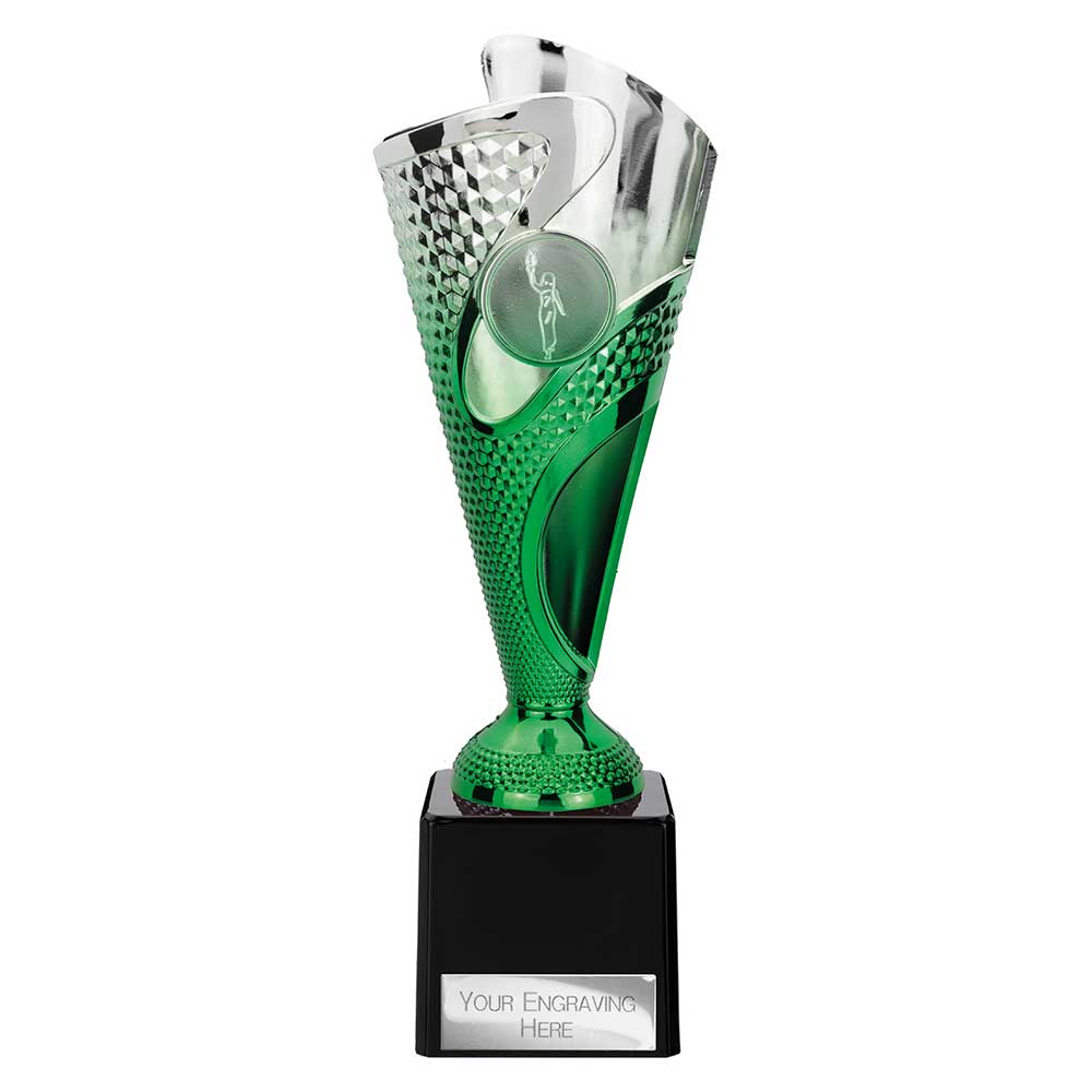 Rodeo Trophy Silver & Green 215mm