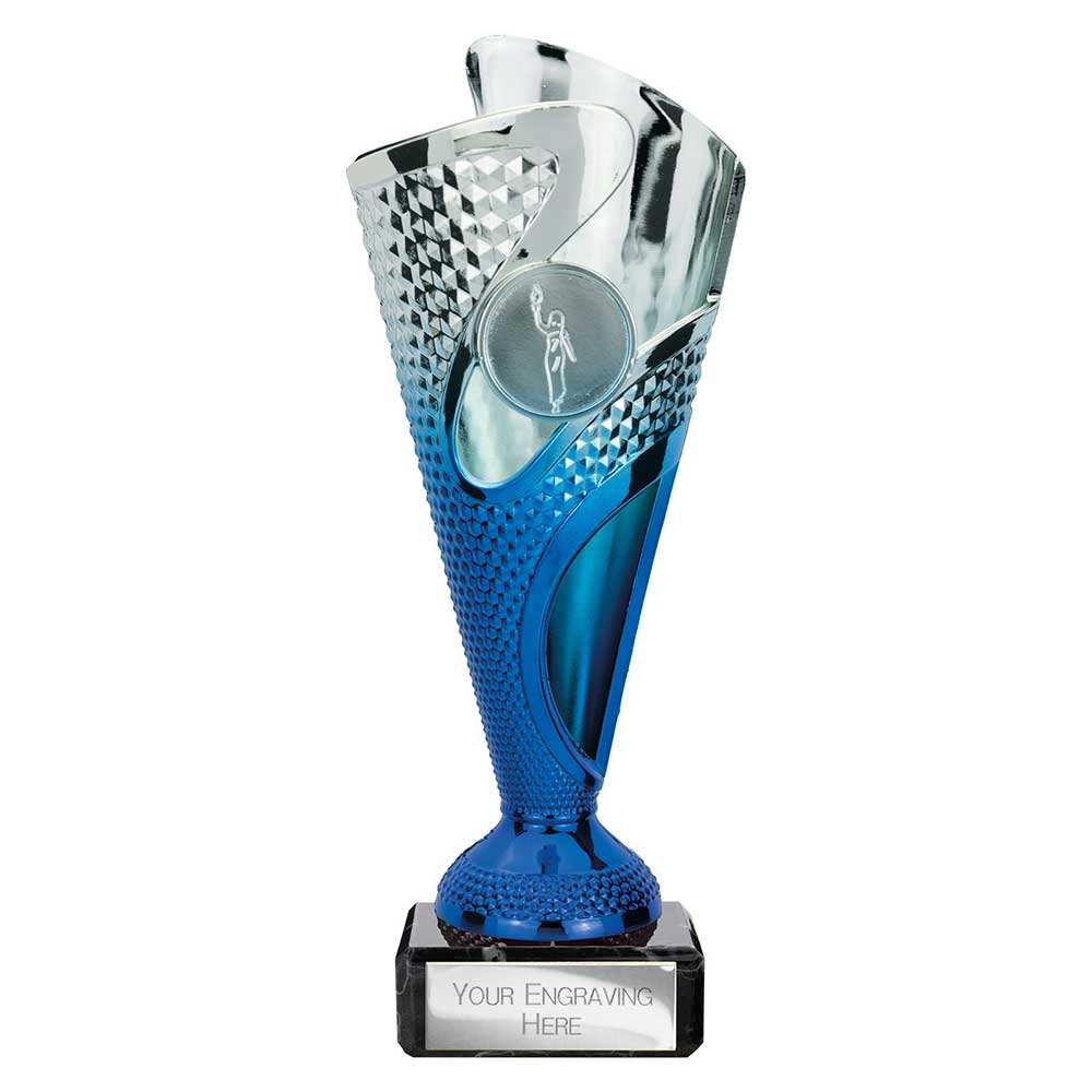 Rodeo Trophy Silver & Blue 185mm