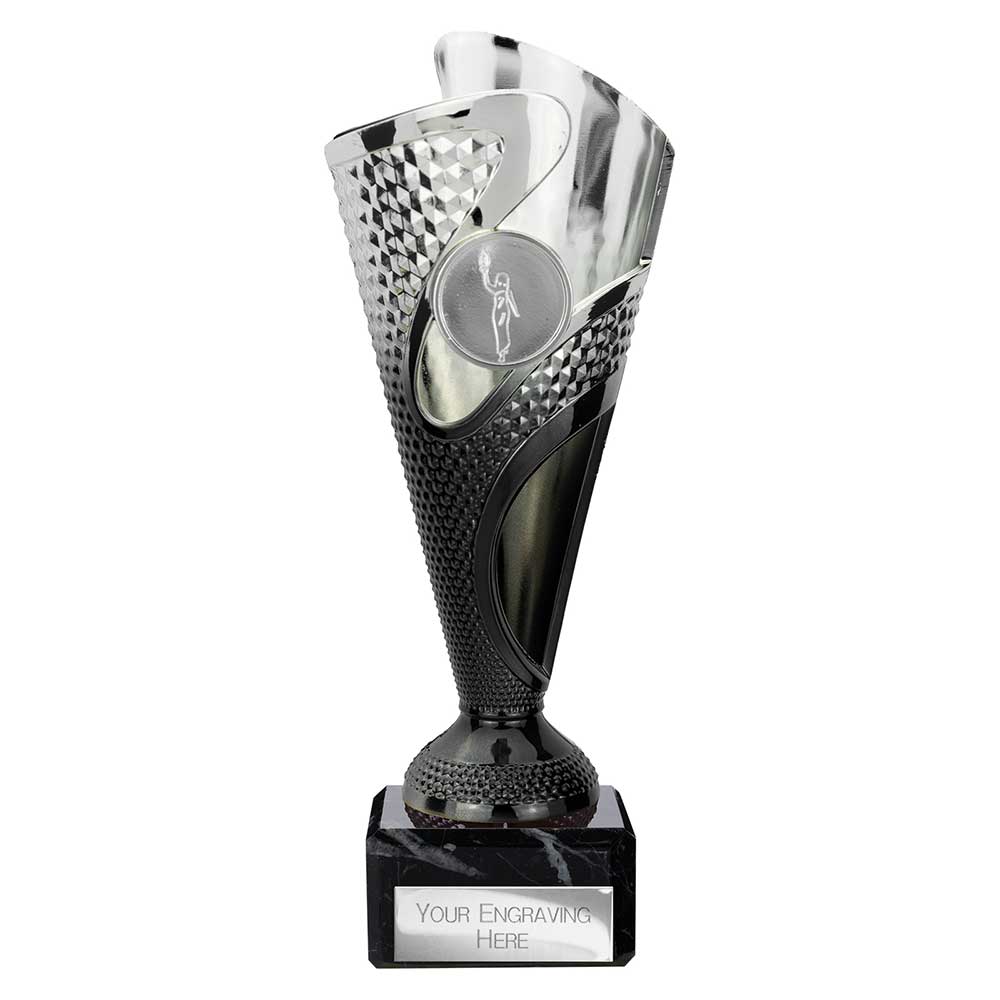 Rodeo Trophy Silver & Black 195mm
