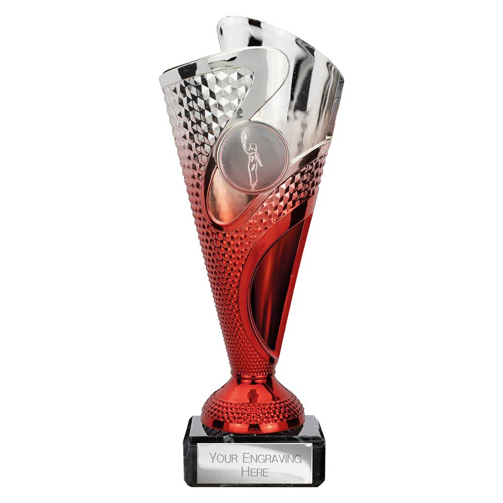 Rodeo Trophy Silver & Red 185mm