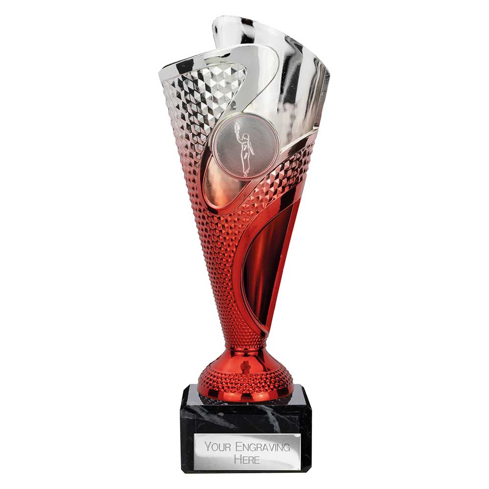 Rodeo Trophy Silver & Red 195mm