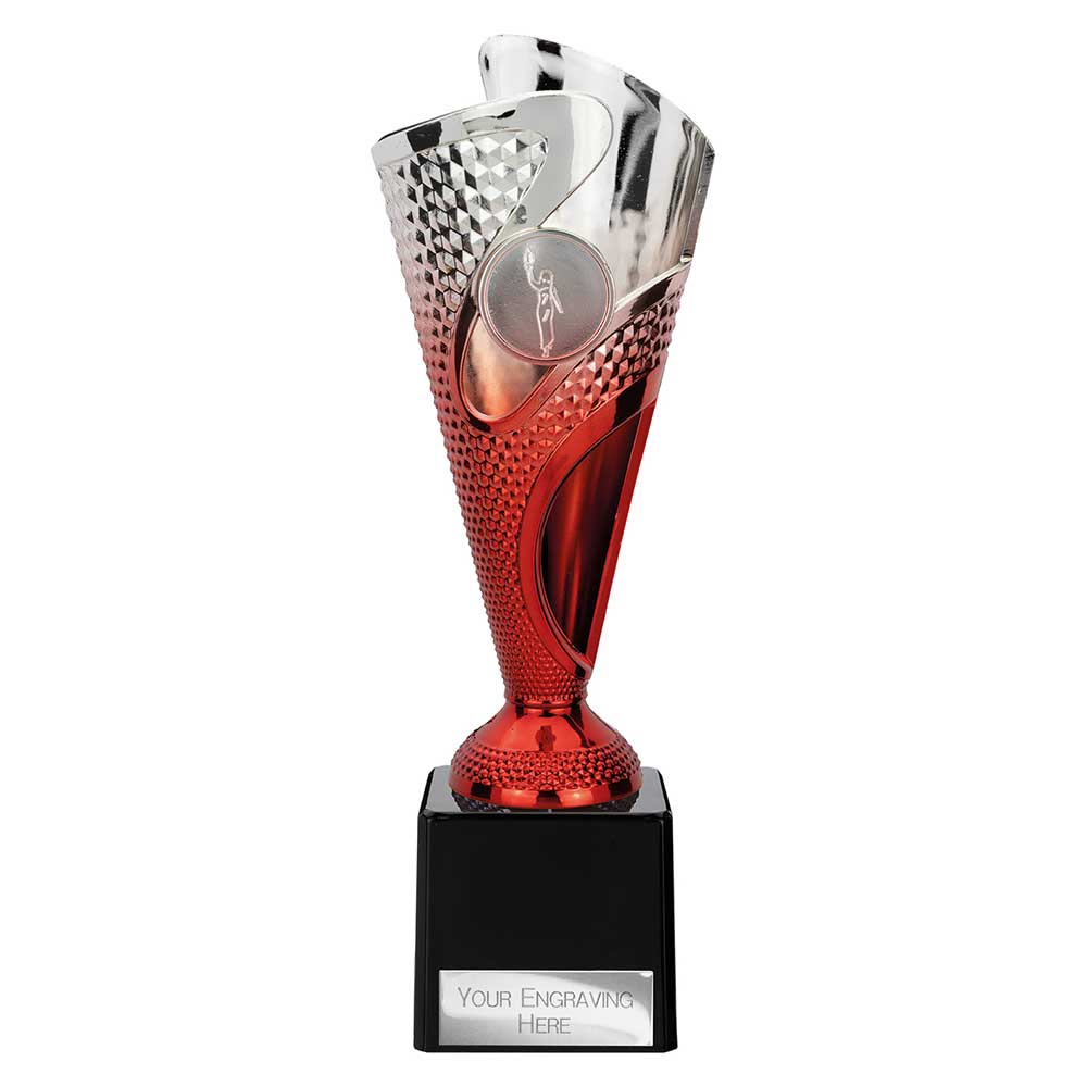 Rodeo Trophy Silver & Red 215mm