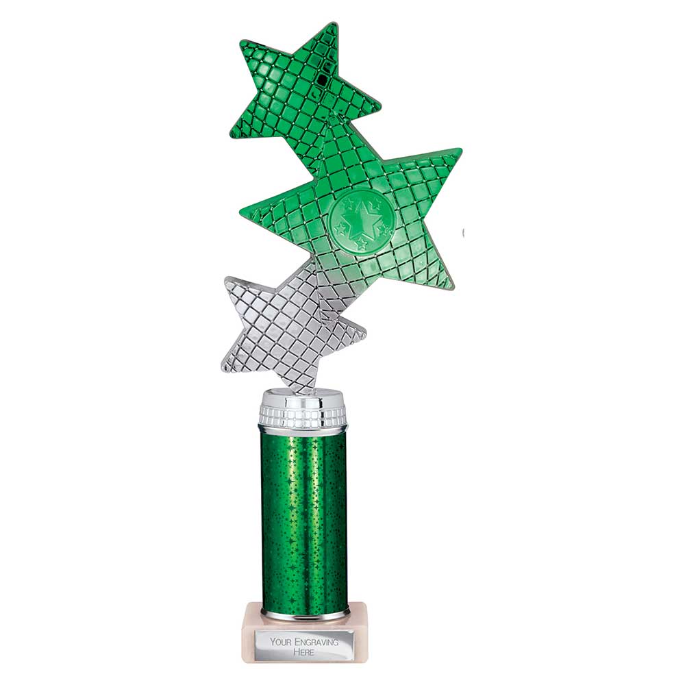 Trinity Star Multisport Tube Trophy Green & Silver 290mm