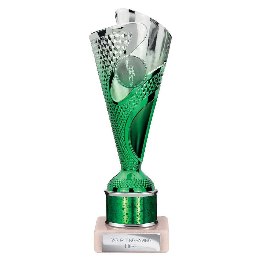 Rodeo Multisport Tube Trophy Silver & Green 215mm