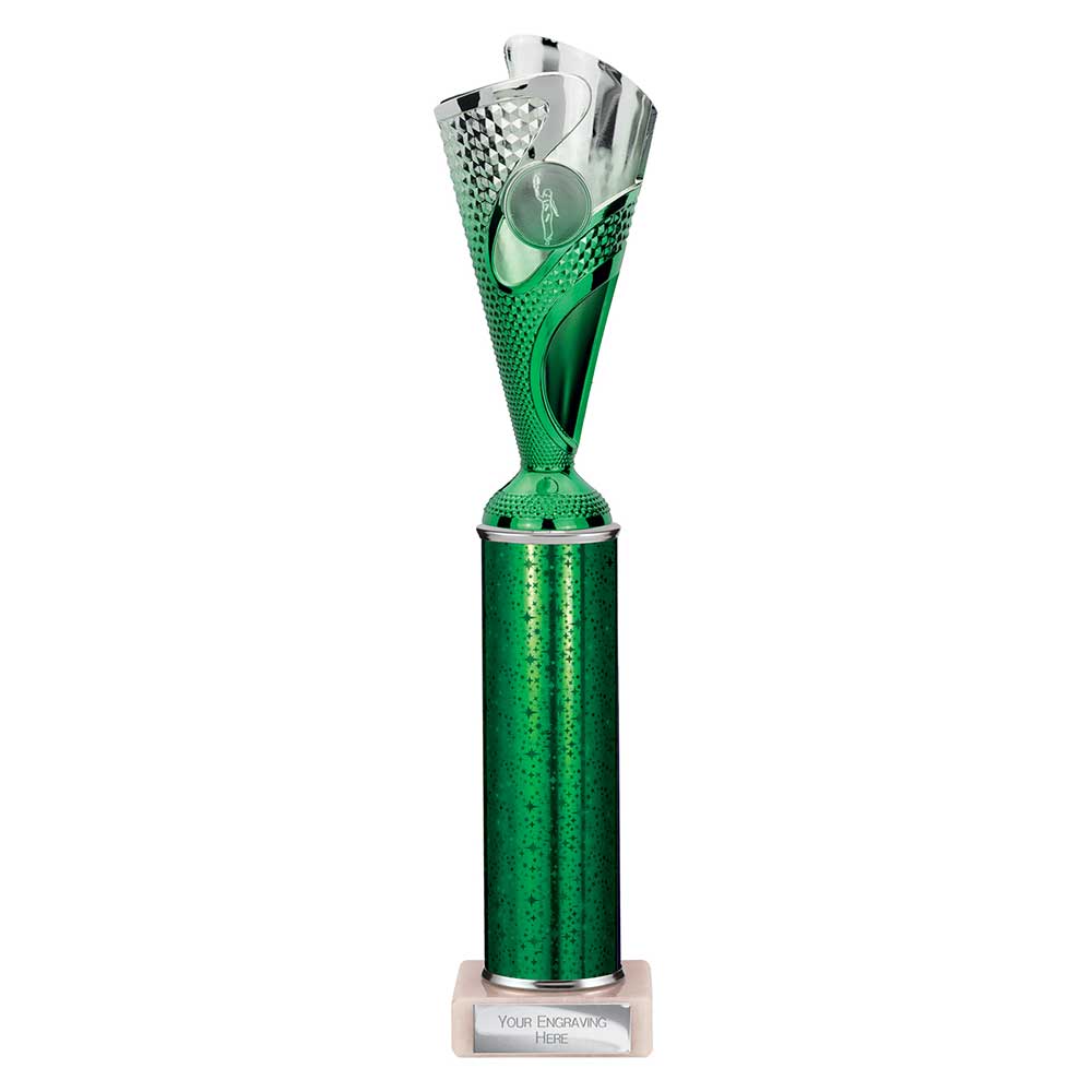 Rodeo Multisport Tube Trophy Silver & Green 340mm