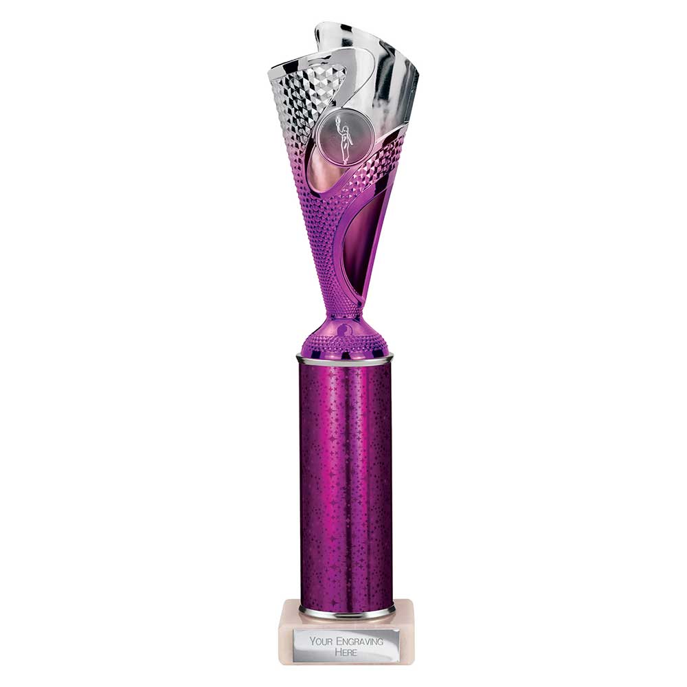 Rodeo Multisport Tube Trophy Silver & Purple 315mm