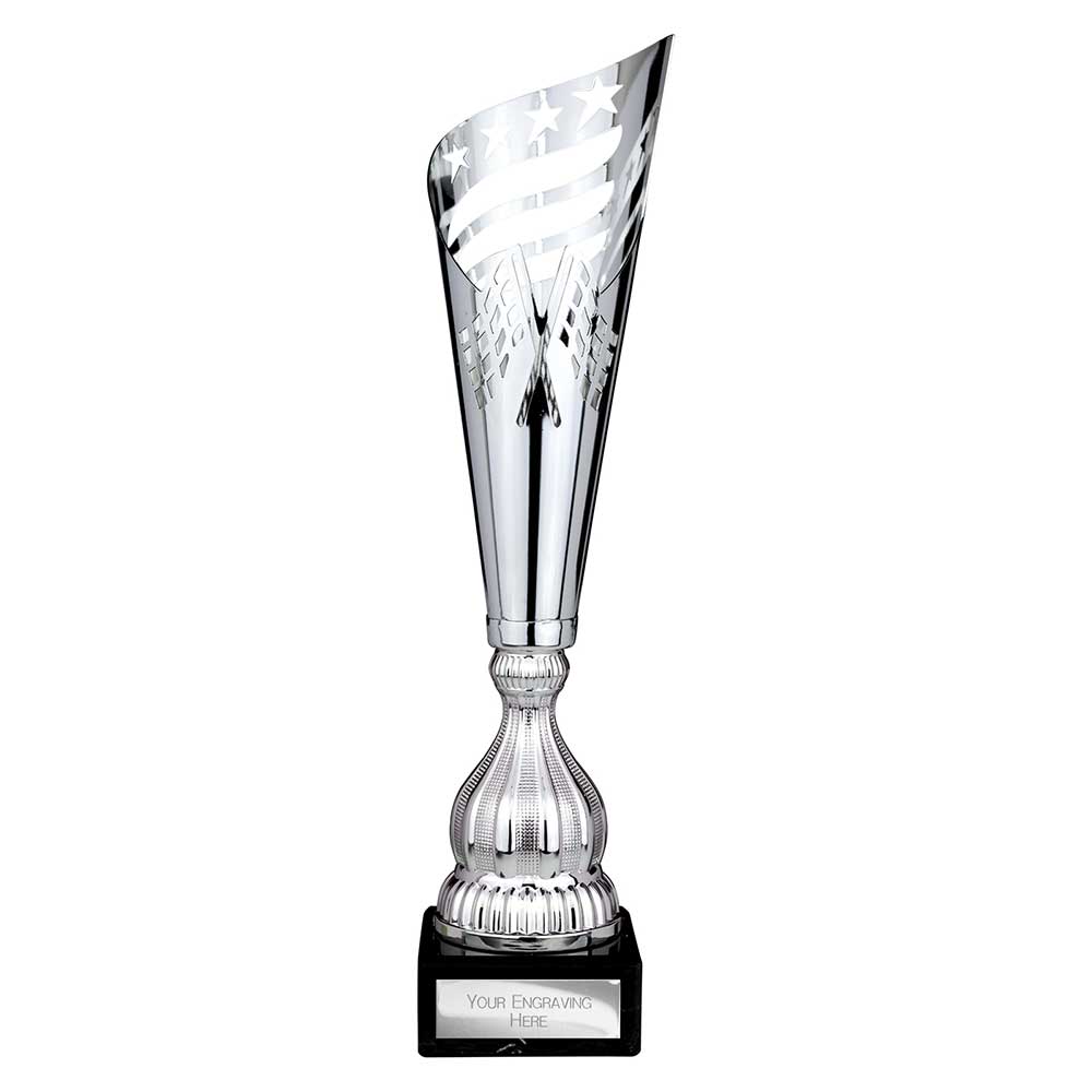Monza Lazer Cut Metal Cup Silver 390mm