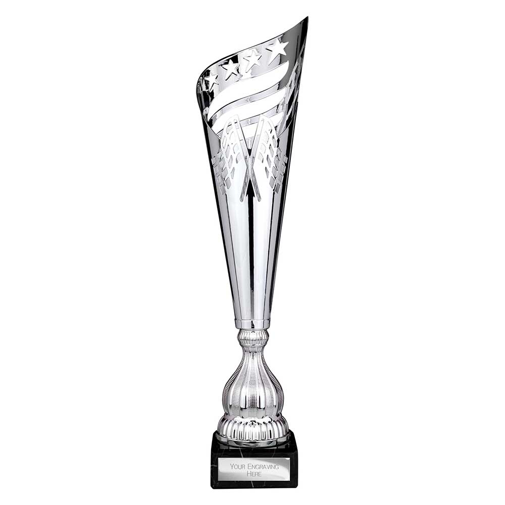 Monza Lazer Cut Metal Cup Silver 465mm
