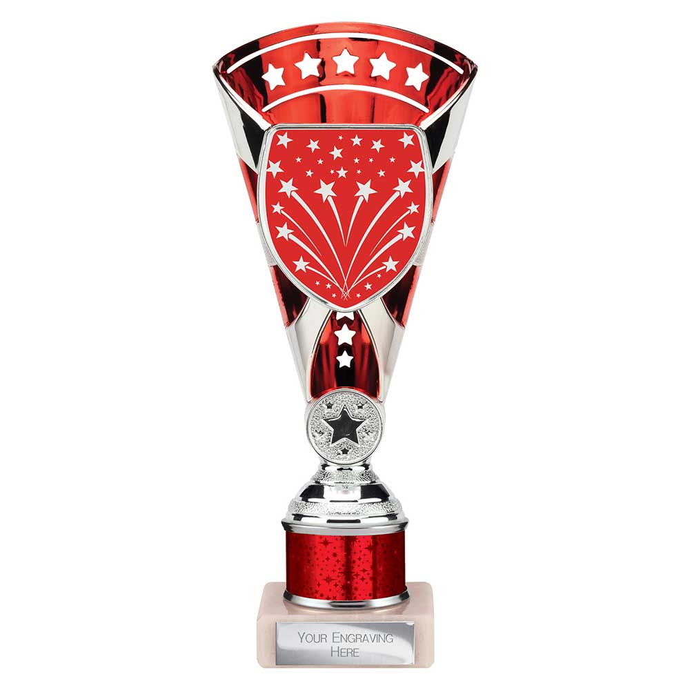 Cobra Star Multisport Tube Trophy Silver & Red 230mm
