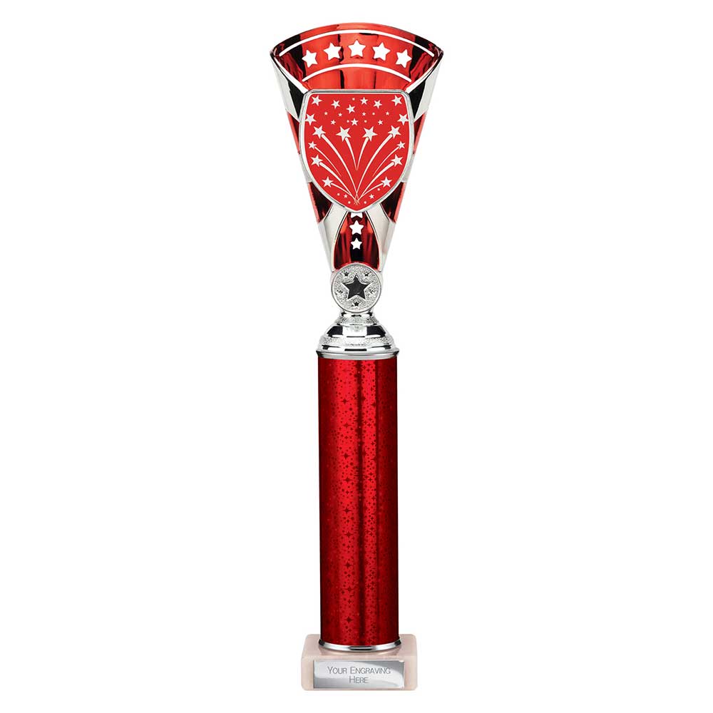 Cobra Star Multisport Tube Trophy Silver & Red 380mm