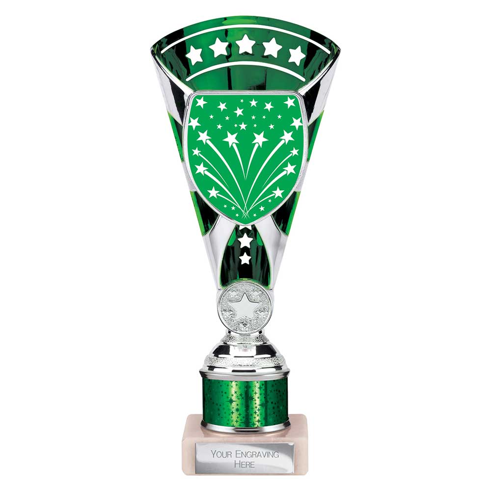 Cobra Star Multisport Tube Trophy Silver & Green 230mm