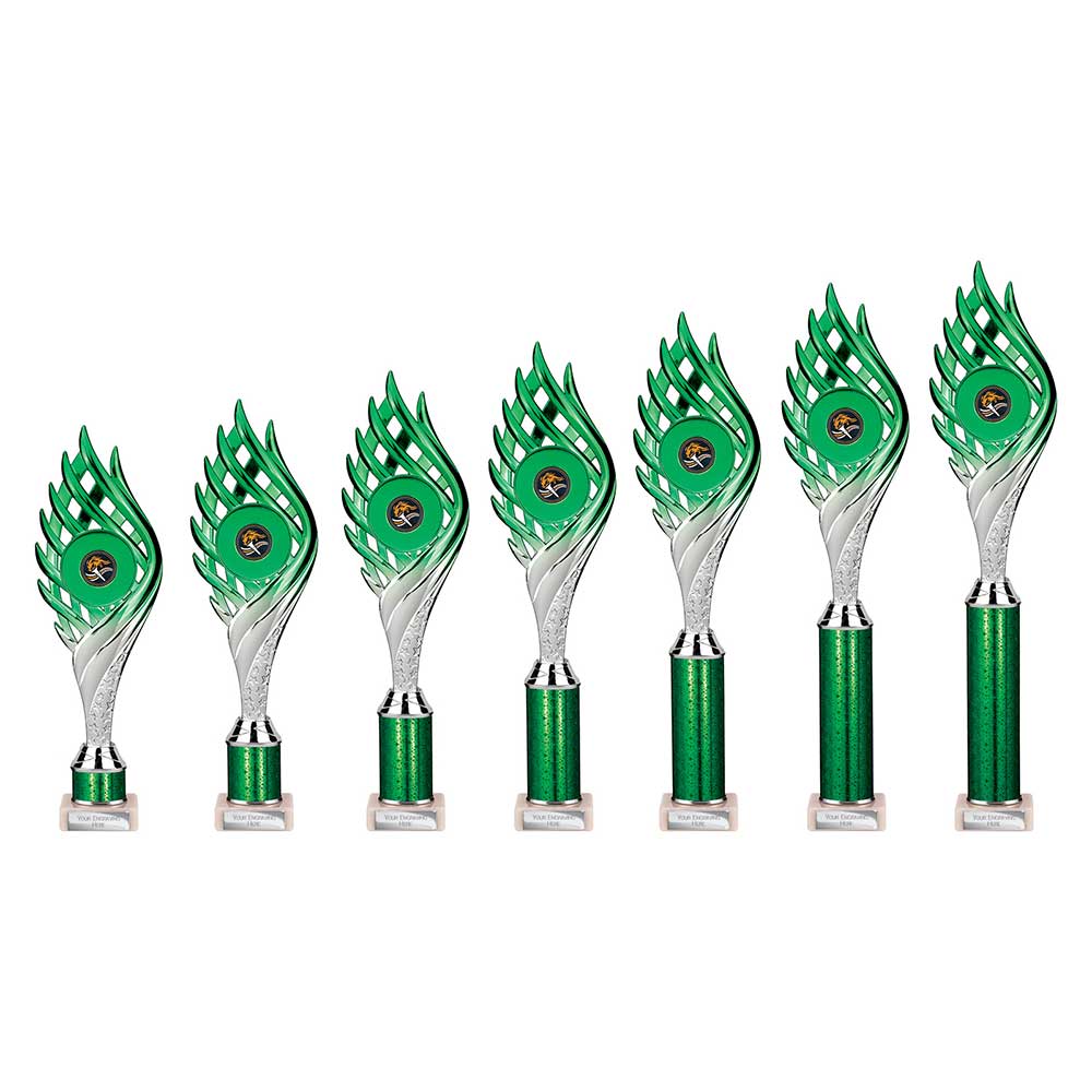 Wildfire Multisport Tube Trophy Green and Silver 290mm