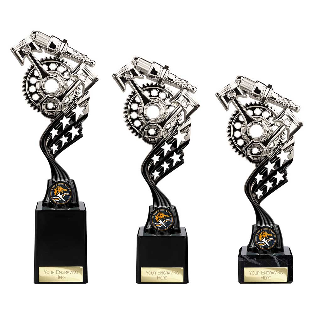 Innov8 Motorsport Plastic Trophy Silver & Black 230mm