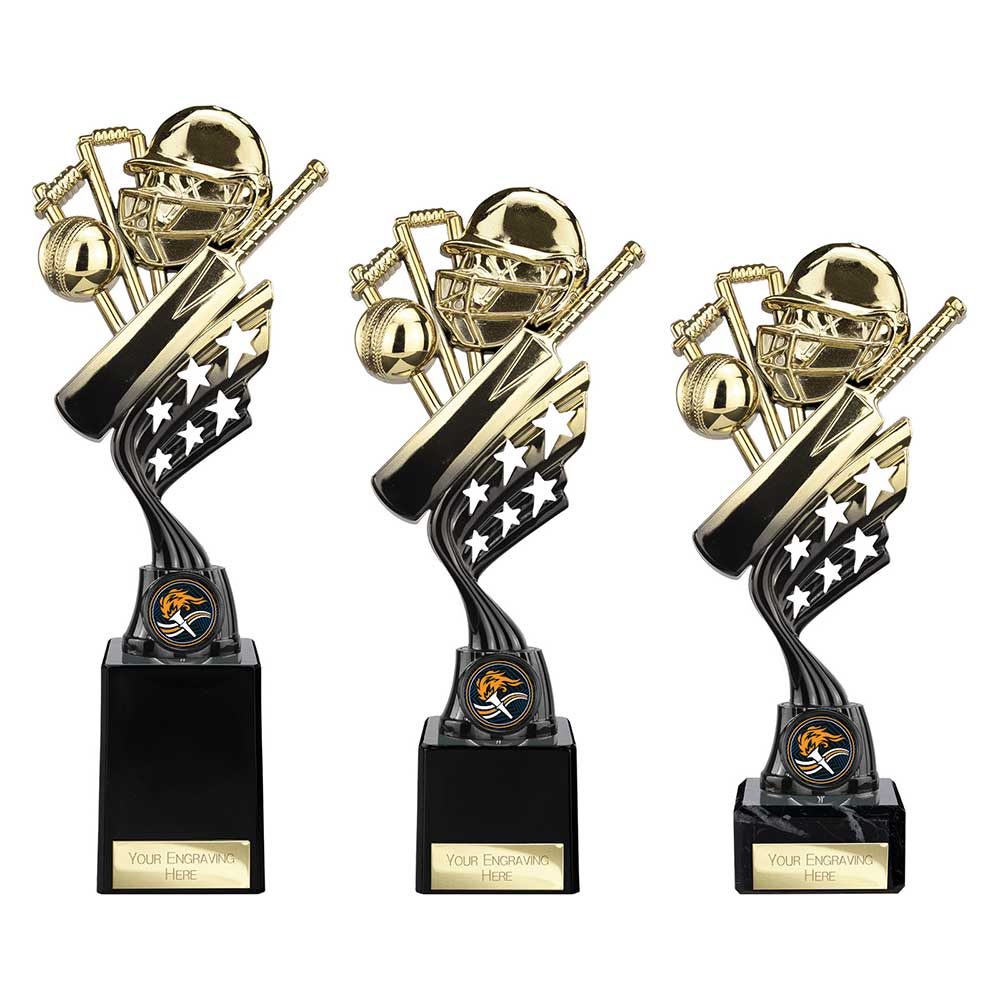 Innov8 Cricket Plastic Trophy Gold & Black 225mm