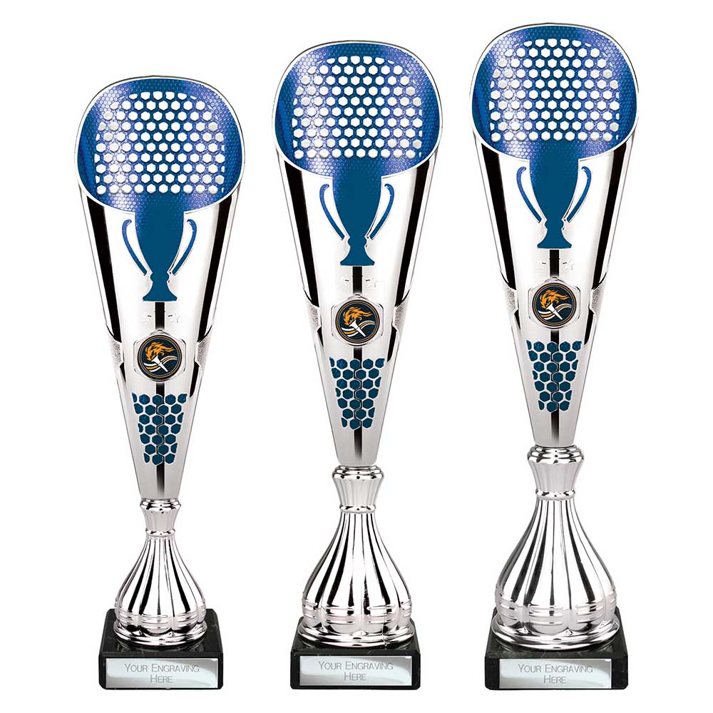 Eclectic Trophy Silver & Blue 330mm