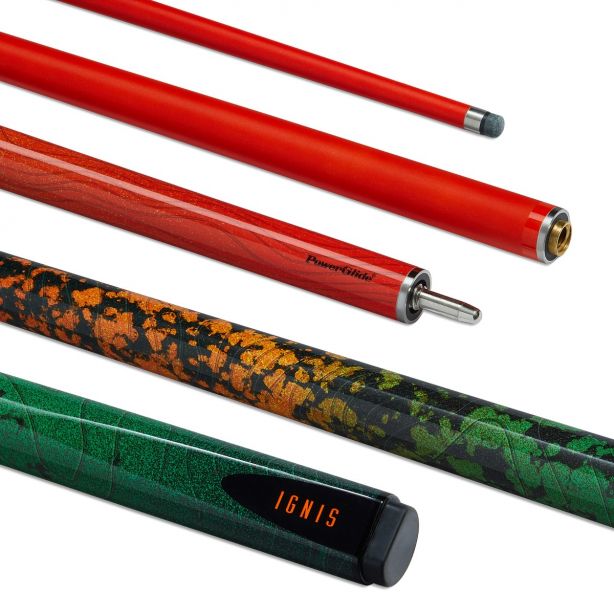 IGNIS CARBON SNOOKER CUE 2 PIECE 57 INCH 10MM TIP-ORANGE