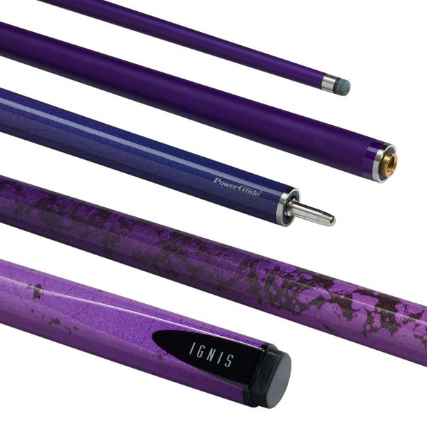 IGNIS CARBON SNOOKER CUE 2 PIECE 57 INCH 10MM TIP-PURPLE